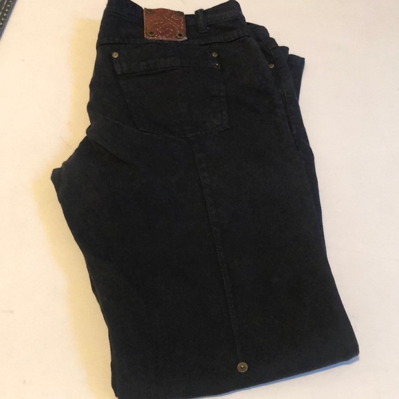 Gianfranco Ferre size 12 black jeans made in ITALY 34-46 stretch straight leg - Picture 12 of 13